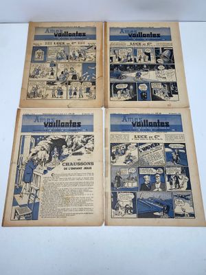 three pages of a magazine with a cartoon of a man and a woman