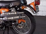 a motorcycle that is parked in a garage