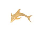 gold plated dolphin figurine on a white background