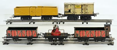 JEP échelle 0, cinq wagons de marchandises, en l'état : - Photo 1