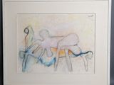 a picture of a drawing of a person laying on a couch