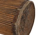a close up of a wooden barrel on a white background