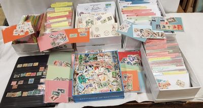 many different types of post it notes on a table