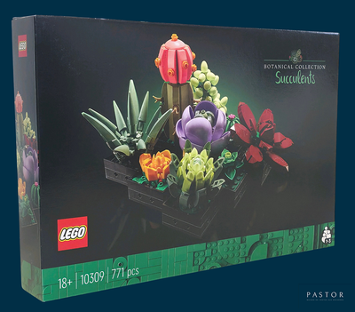 une boîte de Lego contenant des fleurs et des plantes