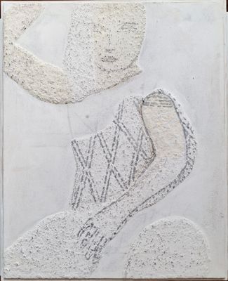 peinture représentant une paire de chaussures sur une feuille de papier blanc