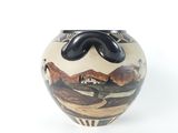 a vase with a moustache on it on a white background