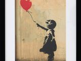 Reproduction encadrée « La fille de Banksy avec un ballon en forme de cœur »