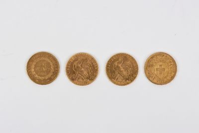 trois pièces d'or, dont une souveraine et une autre souveraine