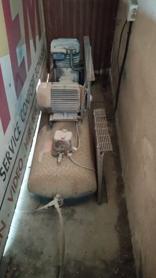 an image of a room with a mattress and a blower