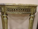 a marble top table with a marble top on it