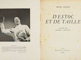 an old book with a picture of a man holding a tennis racquet