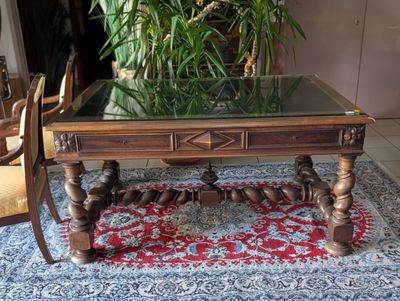 Bureau double face piètement à double torsades époque XIX He…