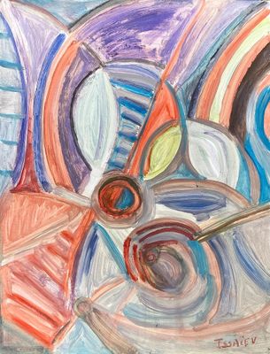 an image of a painting of a bowl of fruit on a table