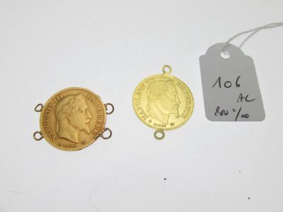deux pièces d'or, dont l'une est un souverain et l'autre est un souverain