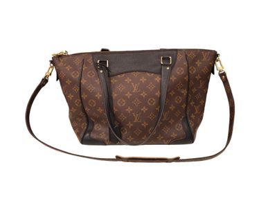 louis vuitton brown monogram canvas and leather tote bag