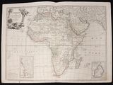 an old map of africa with a red line on it