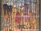 peinture murale dans un restaurant représentant une femme et un chat
