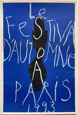 une image représentant une affiche bleue sur laquelle figure une inscription en blanc indiquant « festiva dautamine paris »