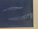 a picture of a painting of two knives on a wall