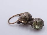 pair of green tourmaline earrings on gold plated earwires