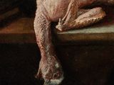 a painting of a dead fish on a table