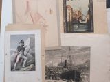 many pictures of a man riding a horse on the beach