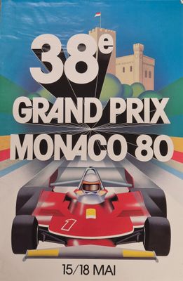an image of a poster for a grand prix monaco 80