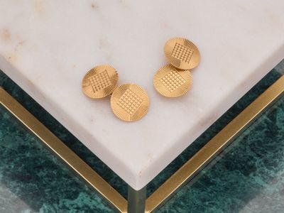 Paire de boutons de manchette en or jaune 18k 750 millièmes …