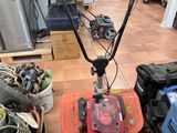 an image of a small lawn mower in a store