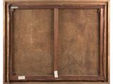 a painting of a wooden frame with a brown background