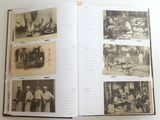 an open book with pictures of people and animals on it