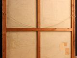 an image of a painting of a wooden frame with a window in the middle of it
