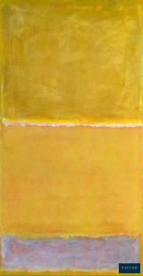 an image of an abstract painting with yellow and blue on a yellow background