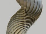 a metal sculpture that looks like a spiral tube