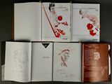 four pages of a book with drawings on them