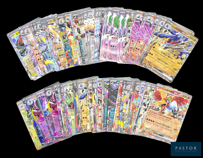 de nombreuses cartes à collectionner Pokémon sur fond noir
