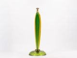 an image of a green and yellow vase on a white background