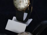 deux montres exposées sur un support noir