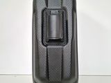 a close up of a cell phone case on a white surface