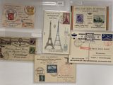 many different types of postcards on display on the wall