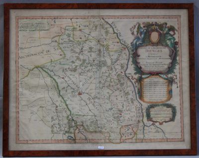 an old map of the county of somerset in a wooden frame