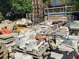 a pile of rubble in the middle of a yard