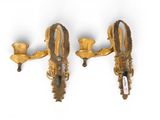 pair of antique wall sconces with gold leaf decoration
