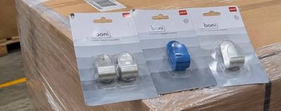 three different types of items in a package on a pallet