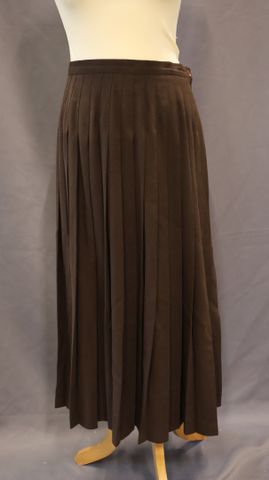 CYRILLUS Paris – Jupe plissée marron en laine et polyester, taill...