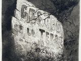 an image of a black and white drawing of a tombstone
