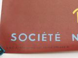 a red business card with a yellow arrow on it