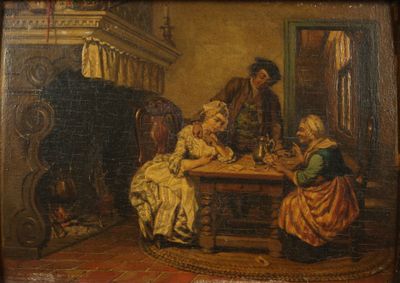 une image représentant un tableau où l'on voit des personnes assises autour d'une table