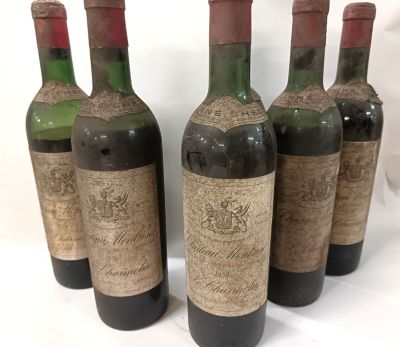 6 bt château Montrose 1959 St Estèphe (1 niveau bas vidange,…