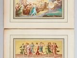 deux tableaux encadrés représentant une scène biblique accrochés au mur